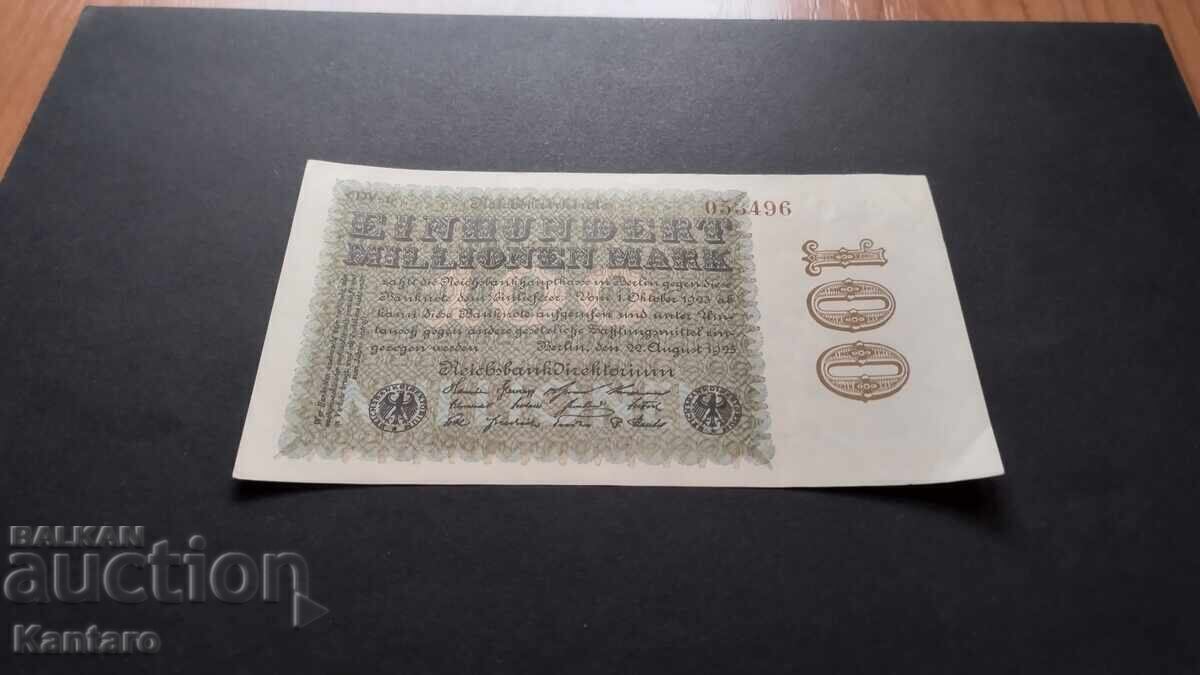 Banknote - GERMANY - 100,000,000 marks - 1923 with price 6.00 BGN | € 3.07 Banknote - GERMANY - 100,000,000 marks - 1923 with price 6.00 BGN | € 3.07