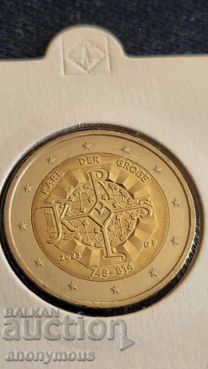 Charlemagne 2 Euro, Karl Der Grosse coin Germany F 2023 Charlemagne 2 Euro, Karl Der Grosse coin Germany F 2023