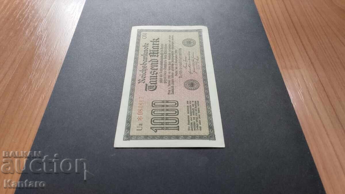 Licitație Bancnota - GERMANIA - 1000 Marci - 1922 Licitație Bancnota - GERMANIA - 1000 Marci - 1922