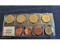 Lot, set, set de monede euro Letonia 2014