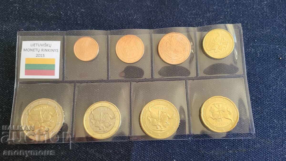 Λοτ, σετ, σετ ευρώ νομισμάτων Λιθουανίας 2015