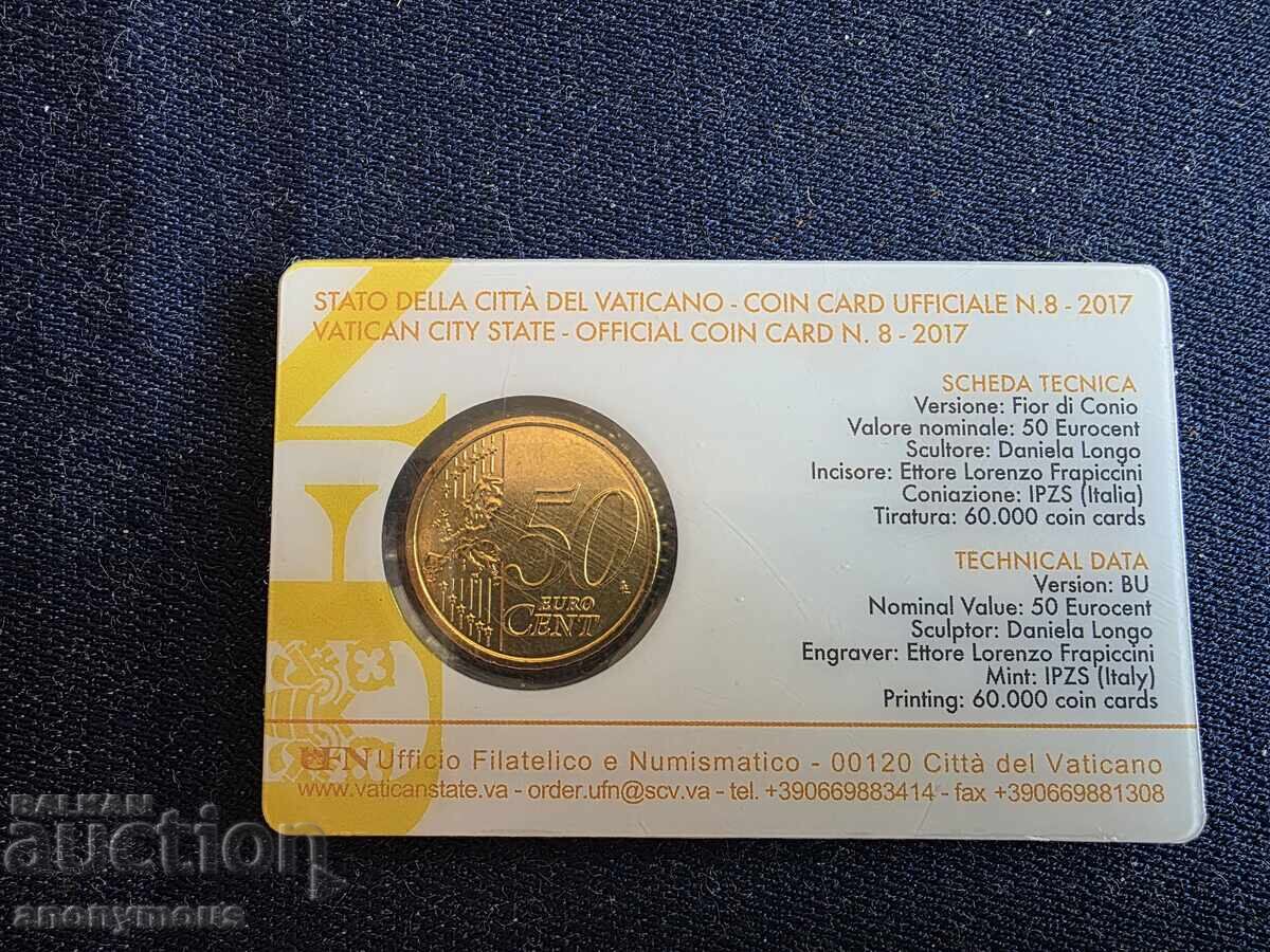 Vatican, map 8, 50 euro cents, euro coin Vatican, map 8, 50 euro cents, euro coin