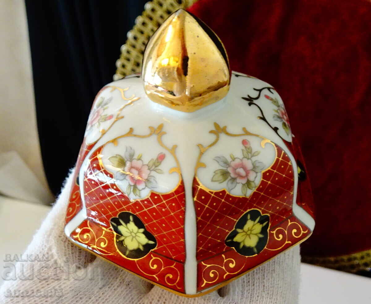 Livrarea Urnă, vas, borcan porțelan japonez Eiwa Kinsei, aur, păsări