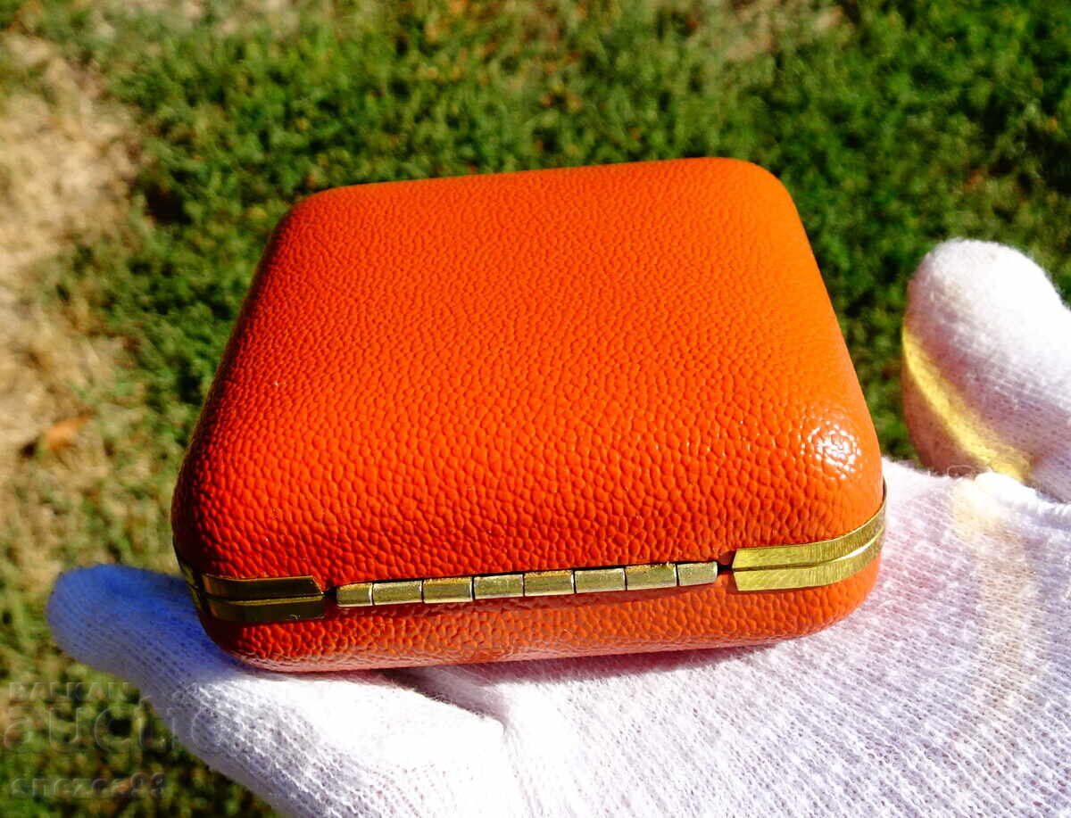 Ευρωπαϊκό μηχανικό επιτραπέζιο ρολόι ξυπνητήρι, ρουμπίνια, δέρμα - 7