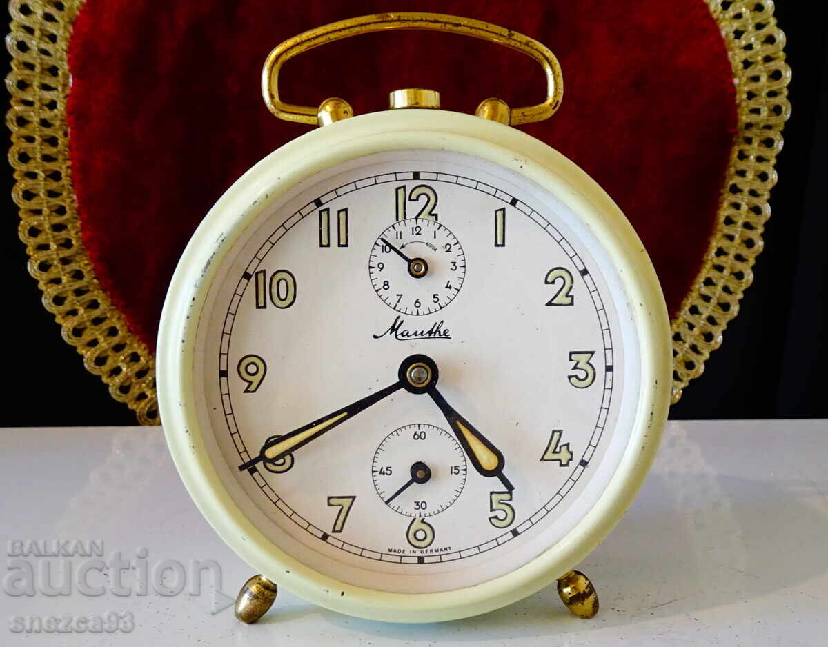 Auction German mechanical watch, alarm clock Mauthe Auction German mechanical watch, alarm clock Mauthe