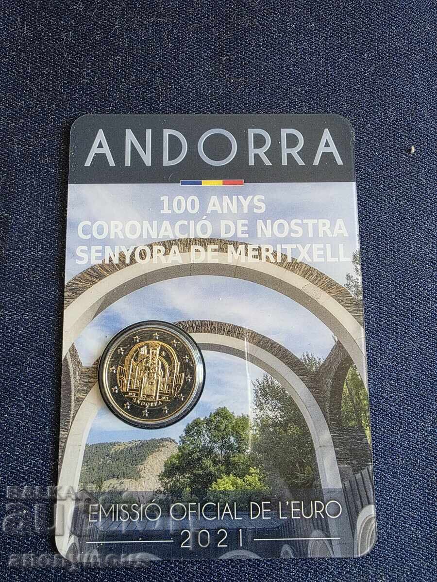 100 γρ. κορώνα της Παρθένου Μαρίας 2 ευρώ νόμισμα Ανδόρα 2021
