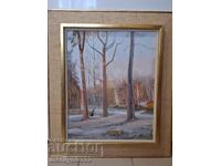 Tablou pictură peisaj pânză ulei 55/47 cm