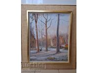 Tablou pictură peisaj pânză ulei 55/47 cm