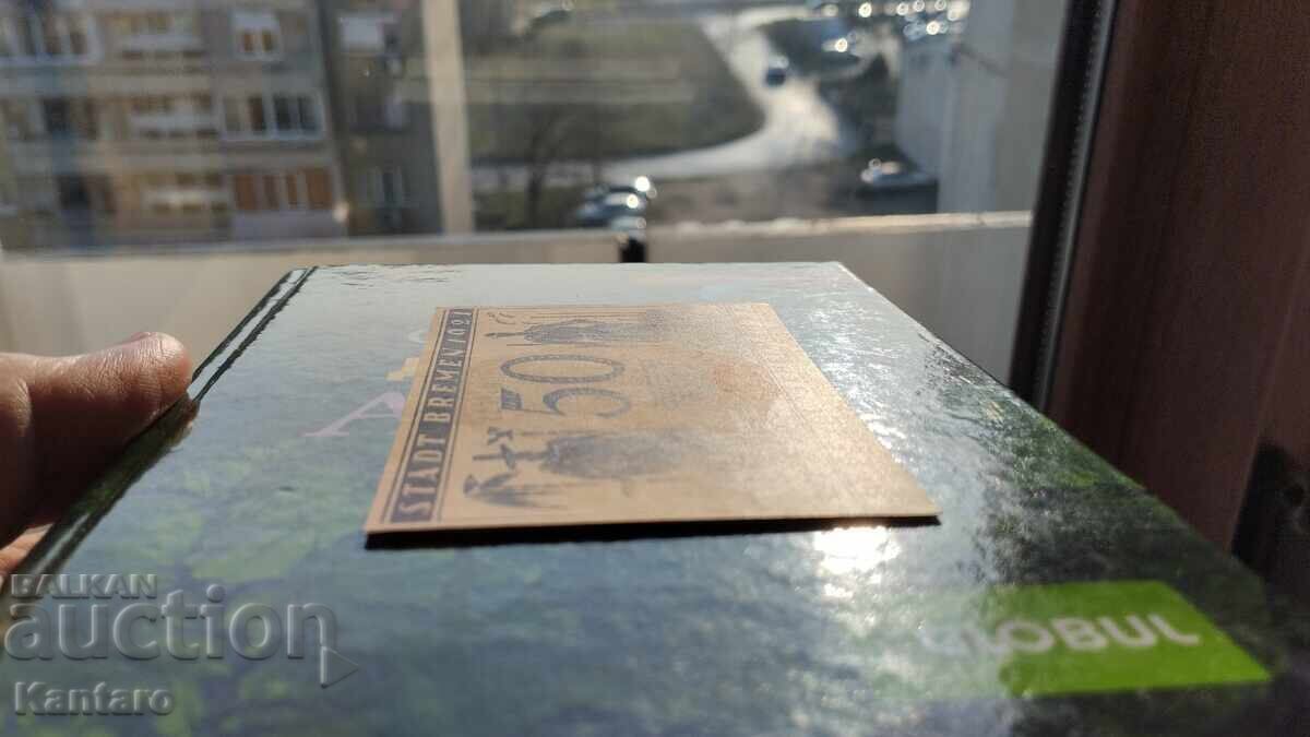 Банкнота - ГЕРМАНИЯ - 50 пфенига - 1921 г. - Бремен - UNC - 7