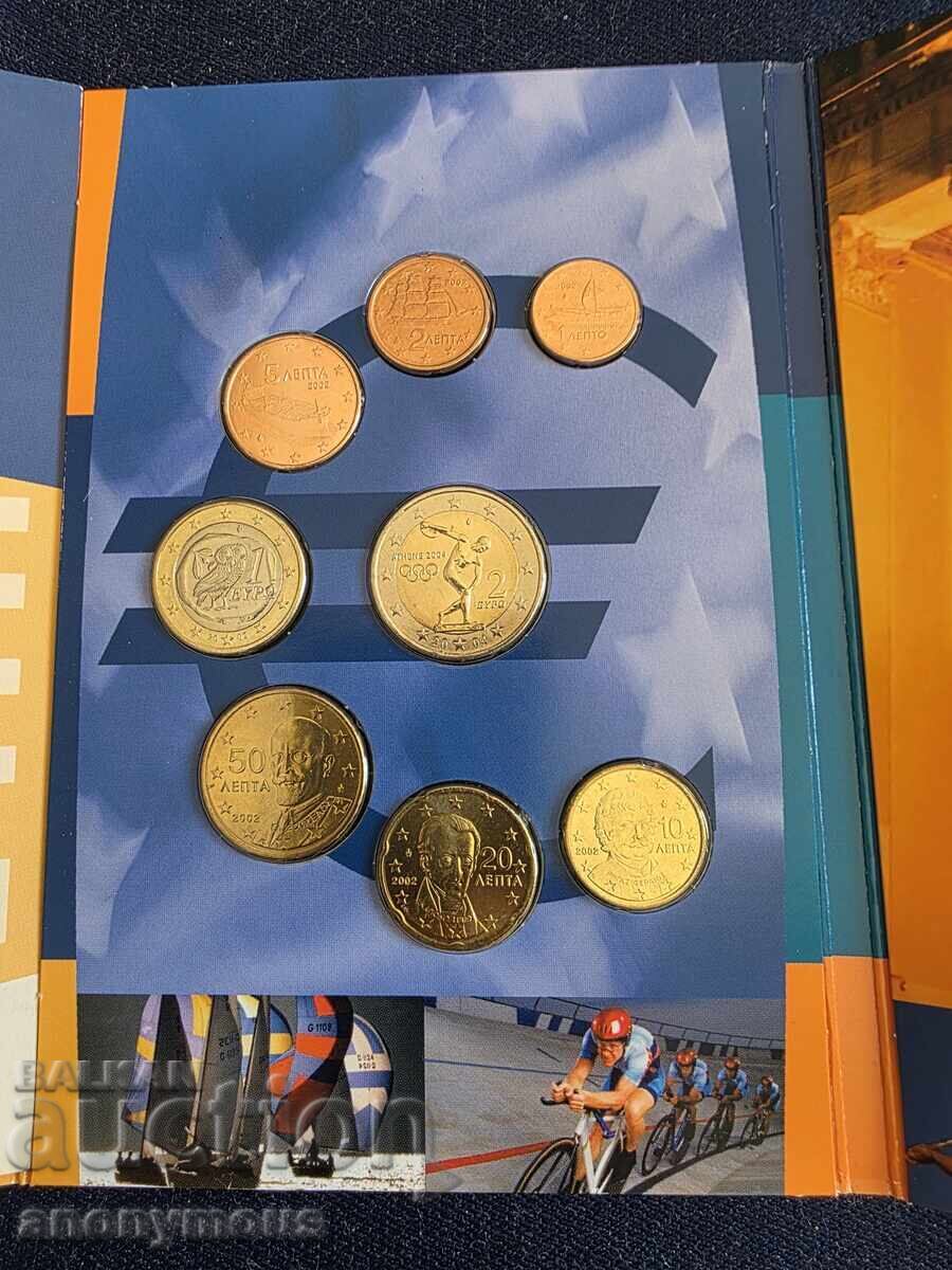 Комплект, сет монети евро Гърция олимпиада 2004 - 5