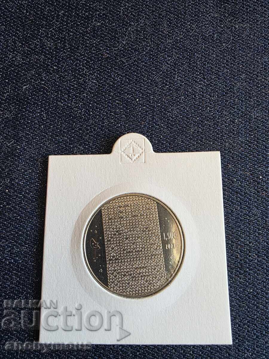 Евро монета Литва 1.5 евро 2022 Заек Евро монета Литва 1.5 евро 2022 Заек