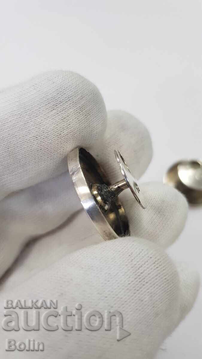 Russian Imperial Silver Enamel Cufflinks - 84 pr. - with Box 19th c - 6