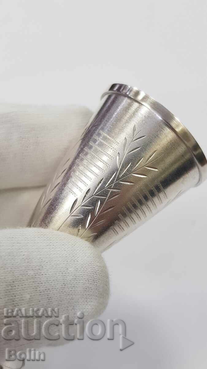 Δημοπρασία Ασημένιο επιχρυσωμένο ρωσικό σοβιετικό φλιτζάνι, ποτήρι βότκας - 875 π