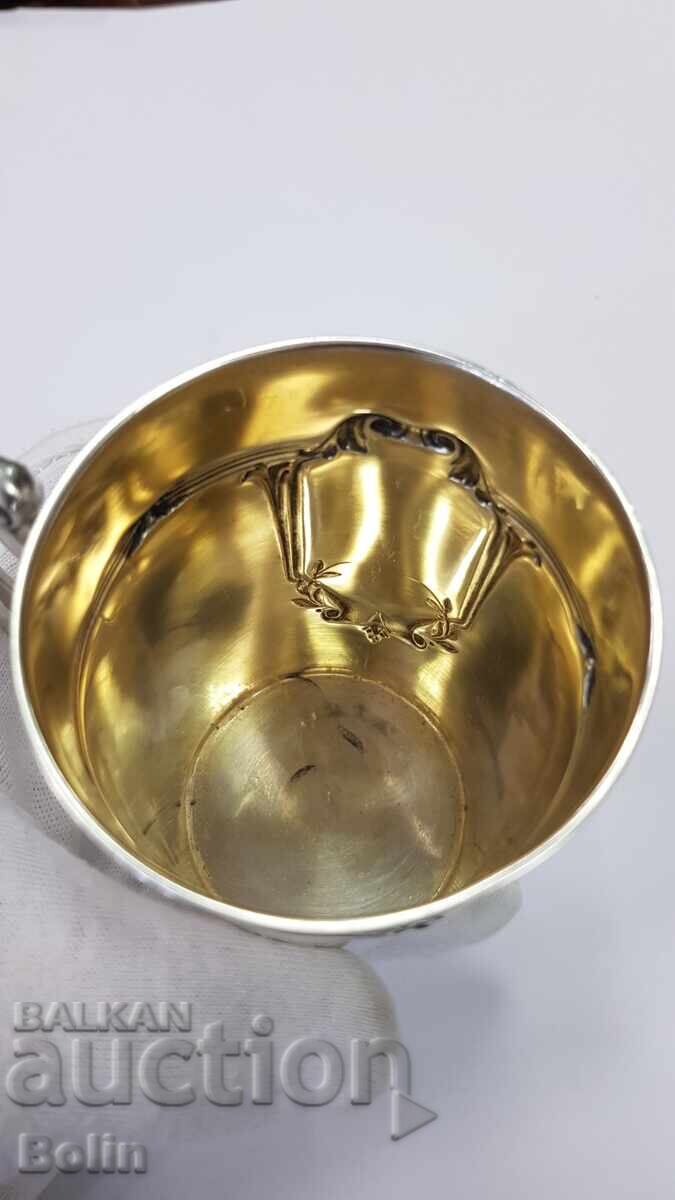 Beautiful silver gilt cup - Europe - late 19th century - 5