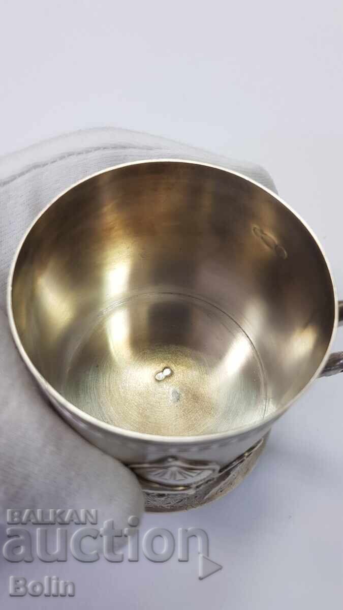 Πολύ σπάνιο ρωσικό αυτοκρατορικό ποτήρι με θήκη και ΒΟΓΑΤΙΡ 84 - πρ - 7