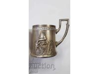 Foarte rară ceșcuță rusească imperială cu suport pentru pahar cu BOGATIR 84 - pr