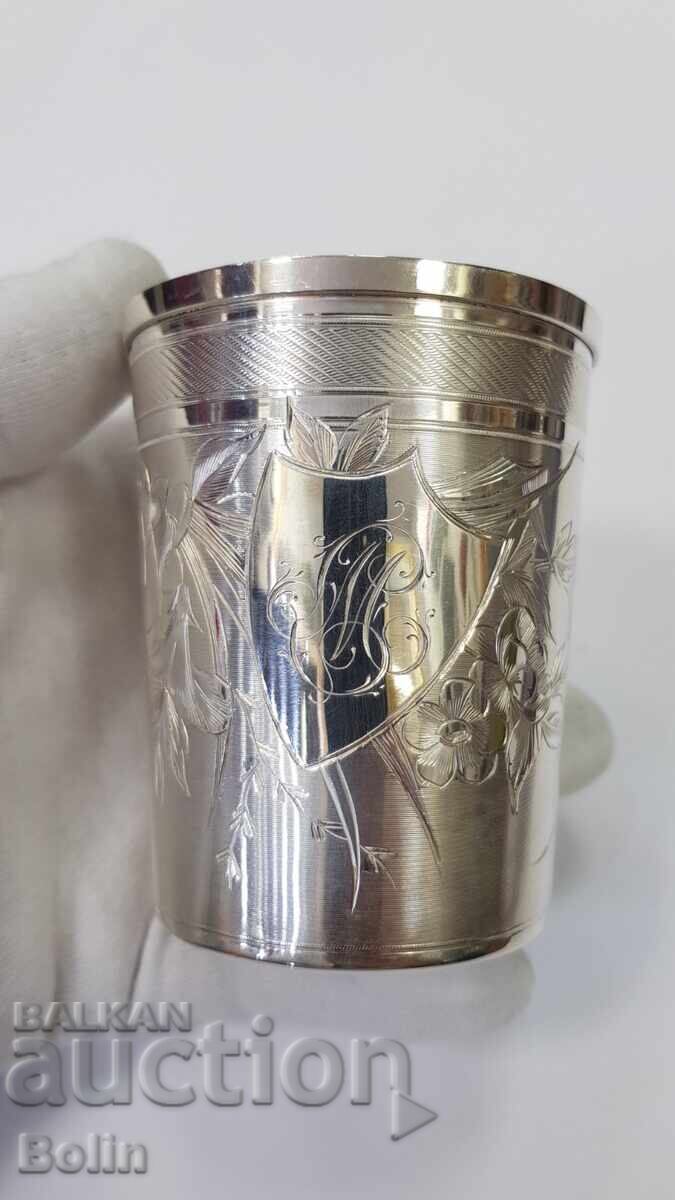 Сребърна френска чаша за вода, вино - 1895 г. С.D.ROUSSEL