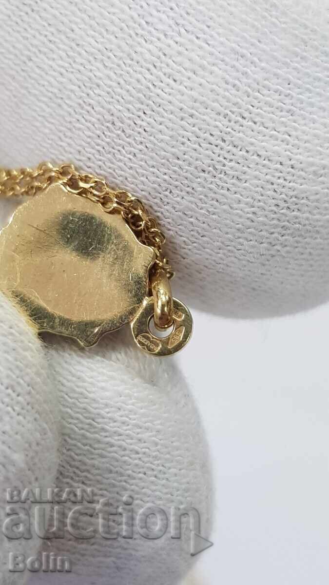 Beautiful gold pendant with a lovely ladybug with enamel - 14K - 5 Beautiful gold pendant with a lovely ladybug with enamel - 14K - 5