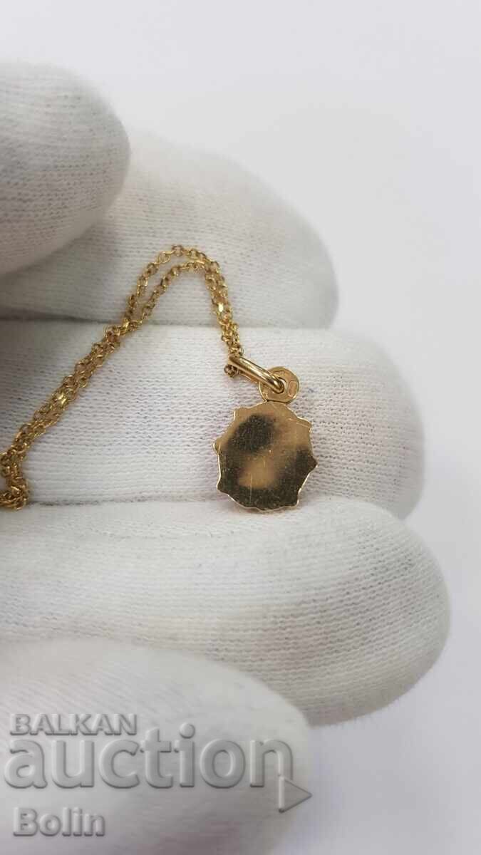 Beautiful gold pendant with a lovely ladybug with enamel - 14K - 6 Beautiful gold pendant with a lovely ladybug with enamel - 14K - 6