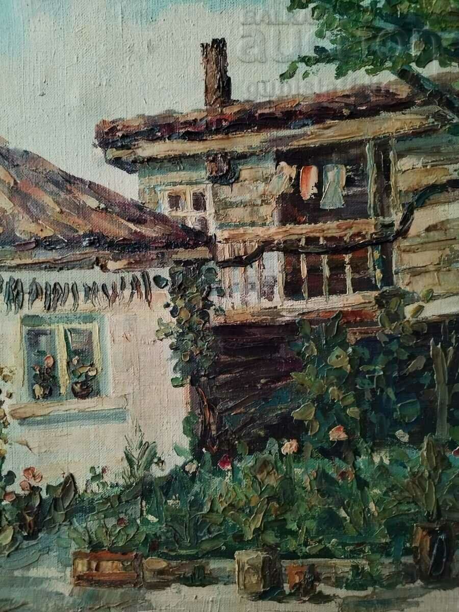 Licitație Poza, Sozopol, Nessebar, curte, case, chirozi, anii 1970.