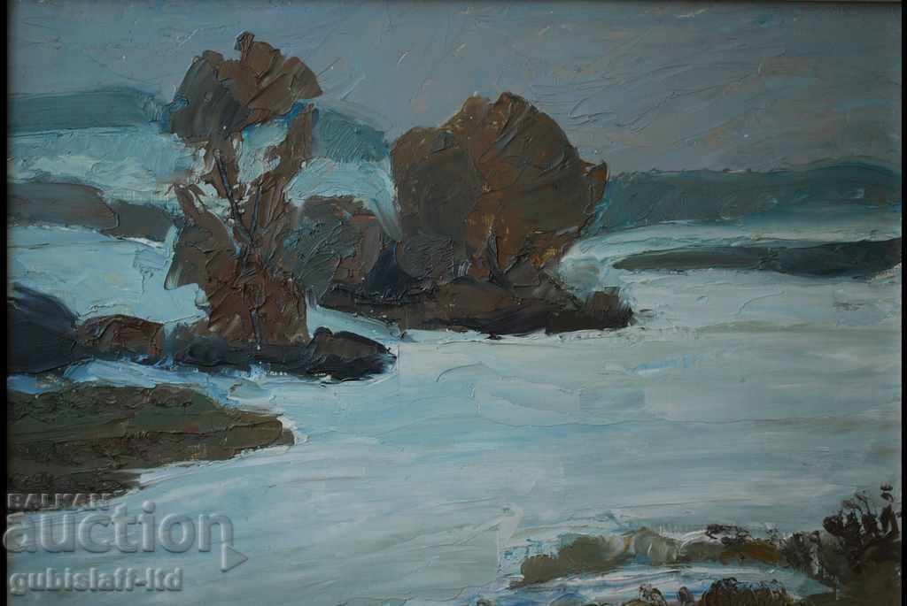 Painting, winter landscape, art. Milcho Hristov, 1989 with price € 130.00 | 254.26 BGN
