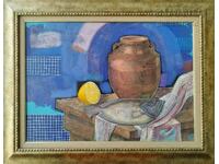 Painting "Still life with fish", art. P. Denovski