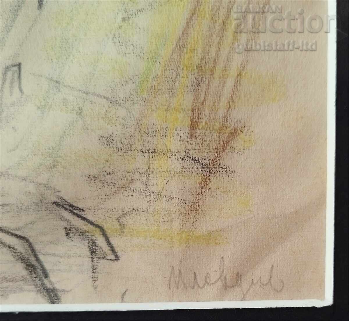 Auction  Painting "Plovdiv", artist Stoyan Vassilev, 1950s