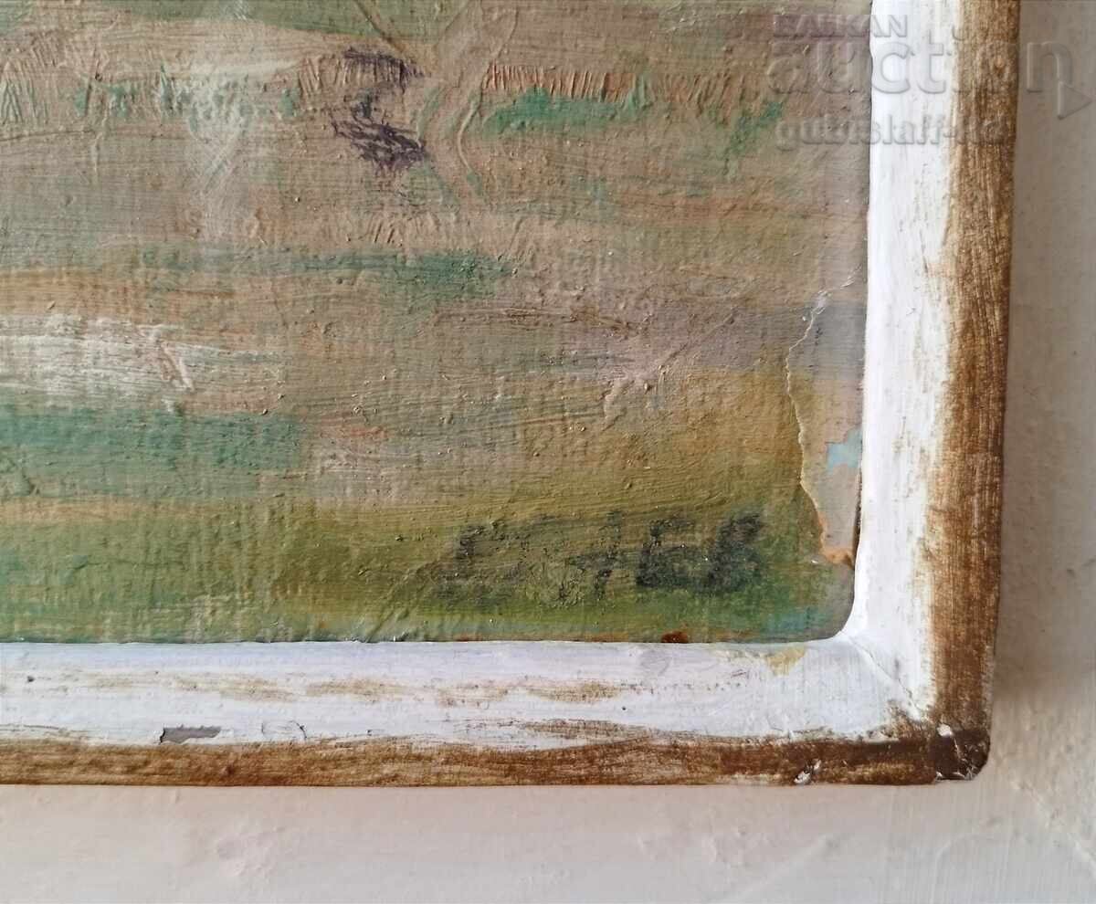 Painting, Burgas port, artist B. Kraev, 1970s. with price 330.00 BGN | € 168.73