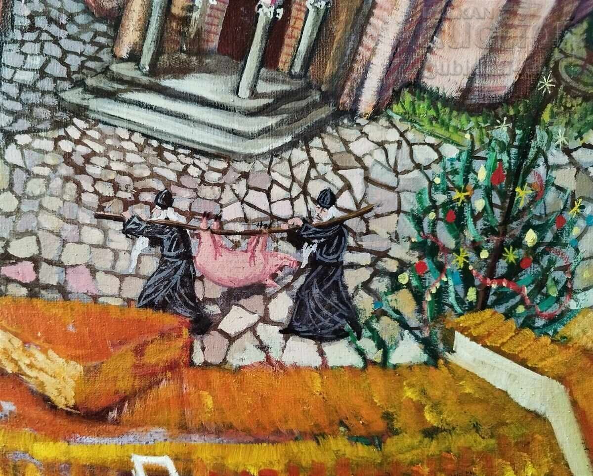 Delivery of Painting "Rila Monastery", artist I. Dimitrov, 1999. Delivery of Painting "Rila Monastery", artist I. Dimitrov, 1999.