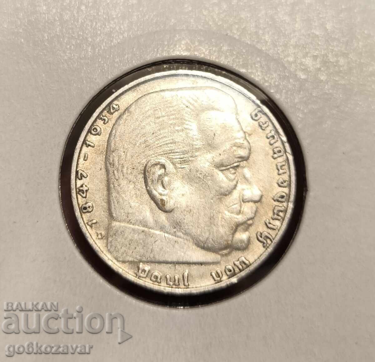 Germany Third Reich 2 Marks 1937 Silver! with price 26.00 BGN | € 13.29