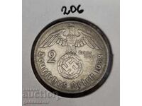 Γερμανία Τρίτο Ράιχ 2 Μάρκα 1938 Ασήμι !