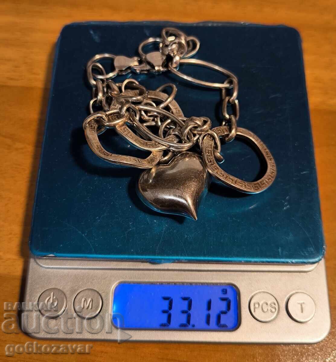 Доставка на Сребърно Масивно Колие Сърце 0,925 ! Доставка на Сребърно Масивно Колие Сърце 0,925 !