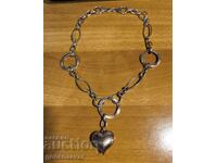 Сребърно Масивно Колие Сърце 0,925 !