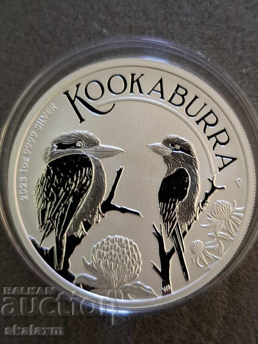 Argint 1 oz. Kookaburra australiană 2023