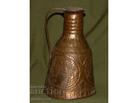 Cana decorativă din cupru, lucrată manual