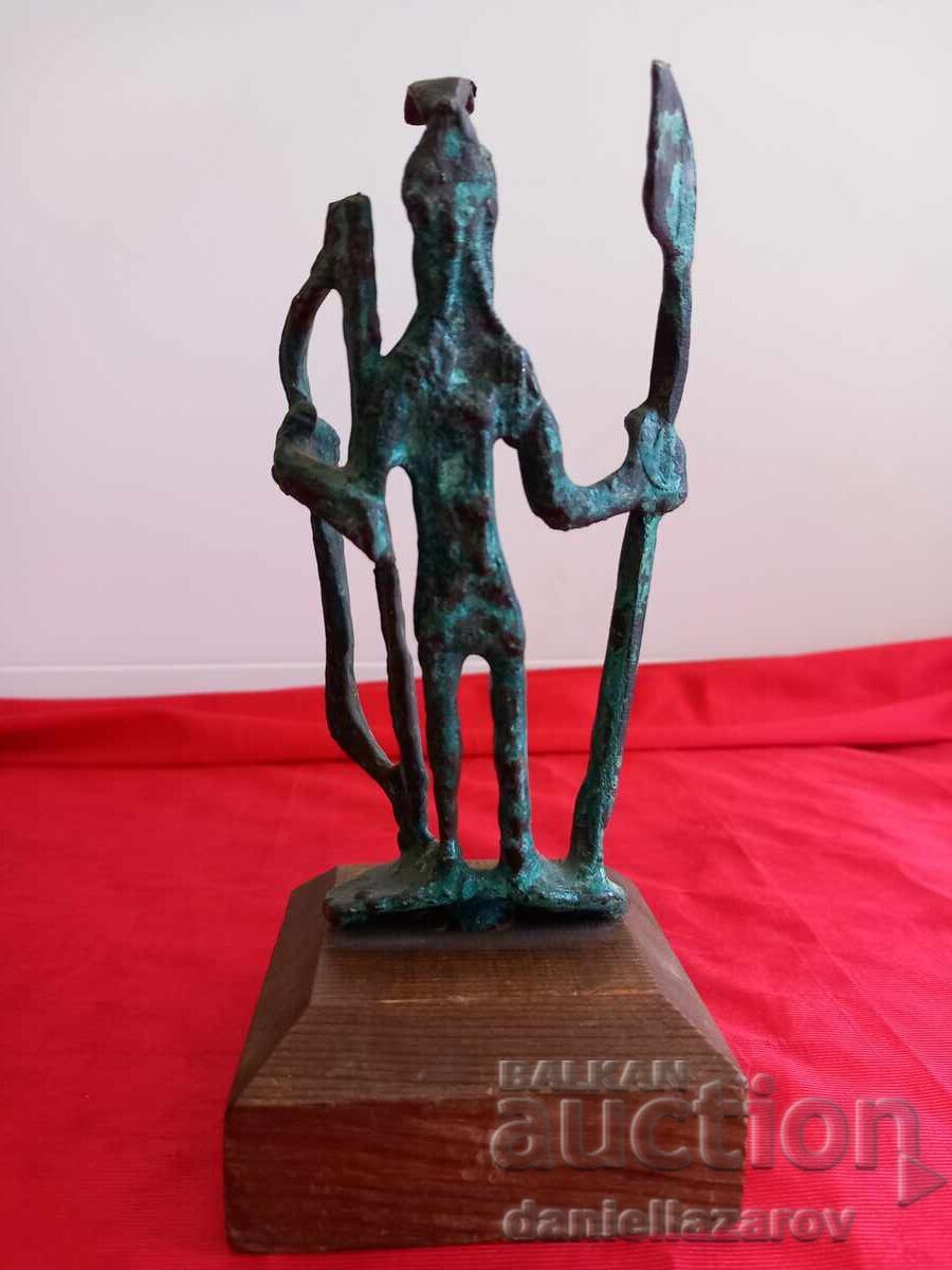 Livrarea Veche Sculptură din Bronz Nuragică Arcaș Statuetă