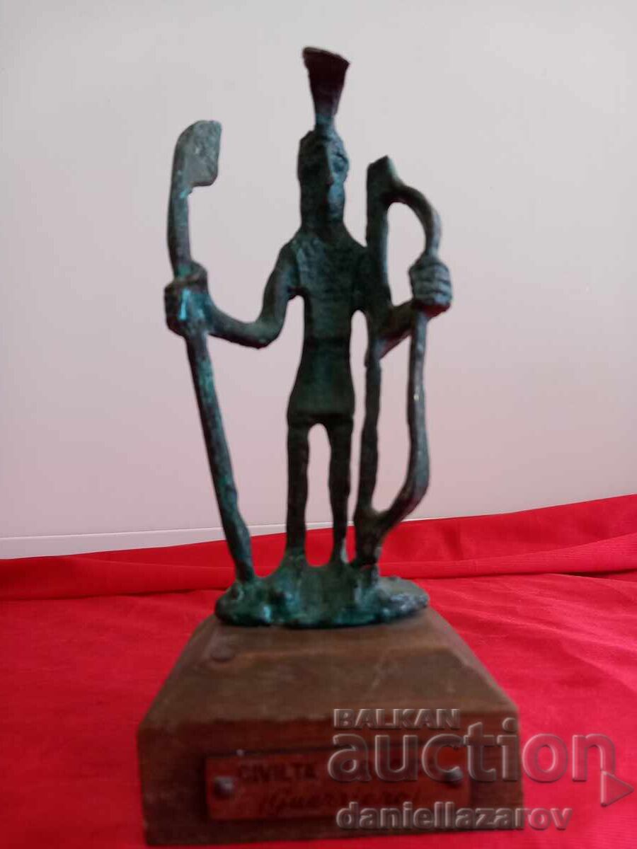 Old Bronze Sculpture Nuragic Archer Figurine