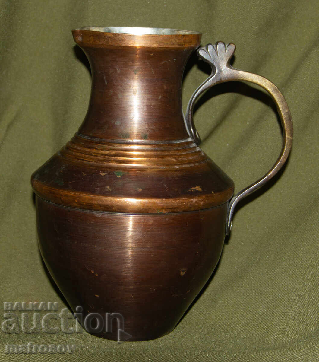 Cană solidă din cupru, lucrată manual