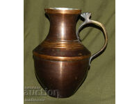 Cană solidă din cupru, lucrată manual