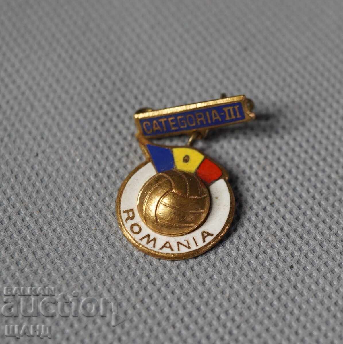Old Rare Romanian Enamel Badge Sport Volleyball Sign Old Rare Romanian Enamel Badge Sport Volleyball Sign