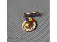 Old Rare Romanian Enamel Badge Sport Volleyball Sign