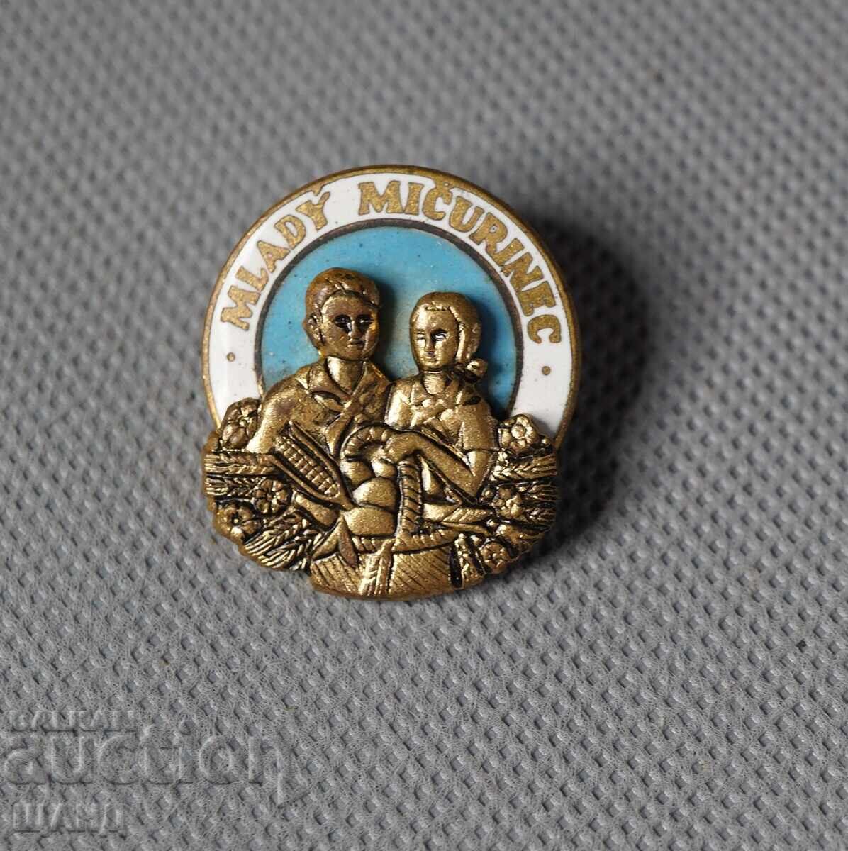 Old Rare Czech Enamel Badge Sign Old Rare Czech Enamel Badge Sign