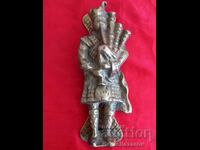 Găină scoțiană cu ciocan de ușă din bronz vechi