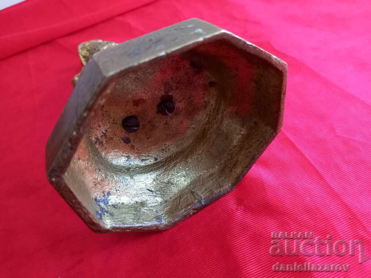 Veche Statuetă de Bronz, Figură BĂIAT, Aurire - 5