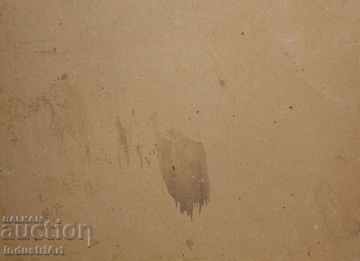 Old oil painting mountain lake - 7