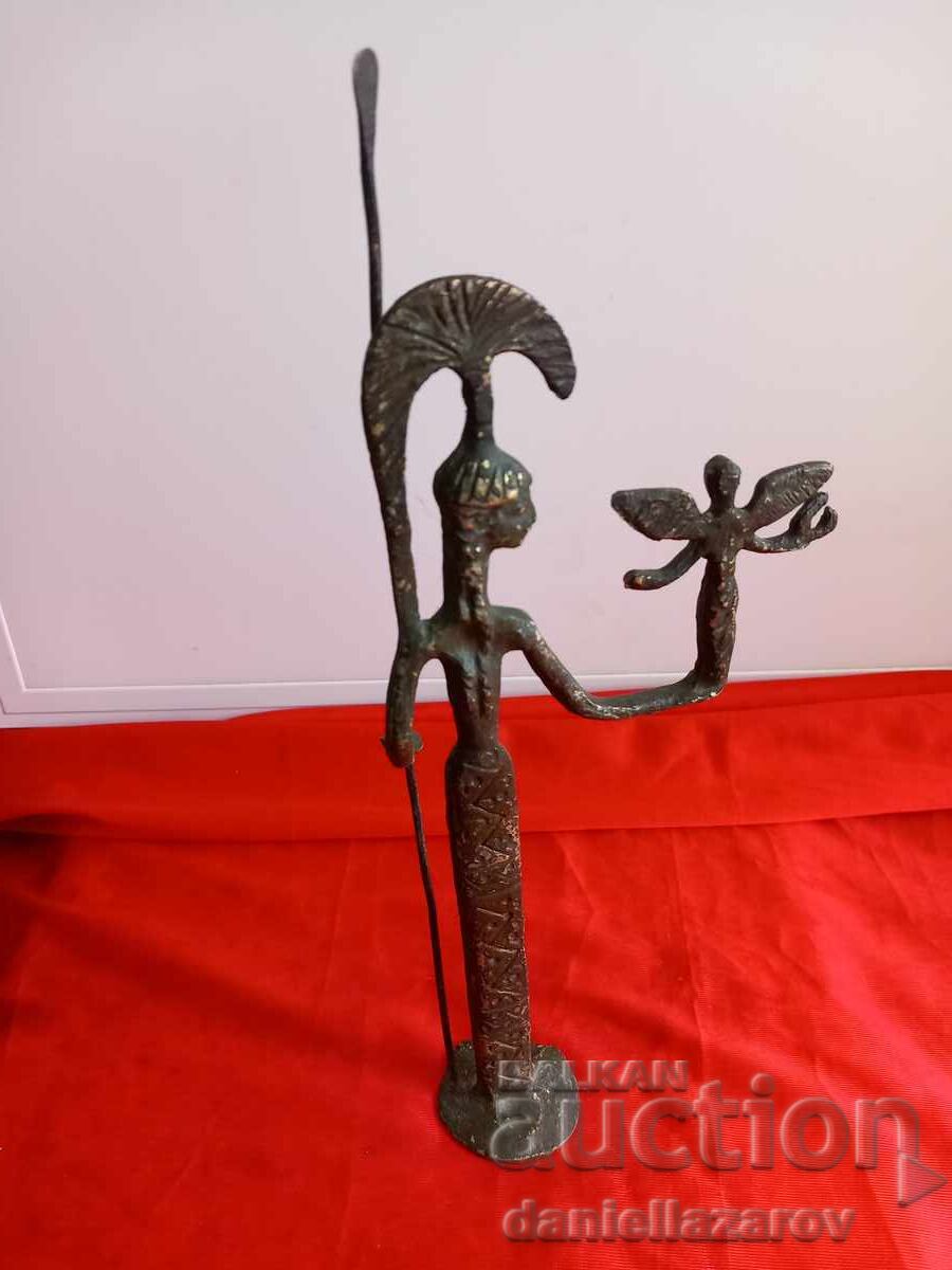 Livrarea Veche Statuetă de Bronz Zeița Războinică ATENA