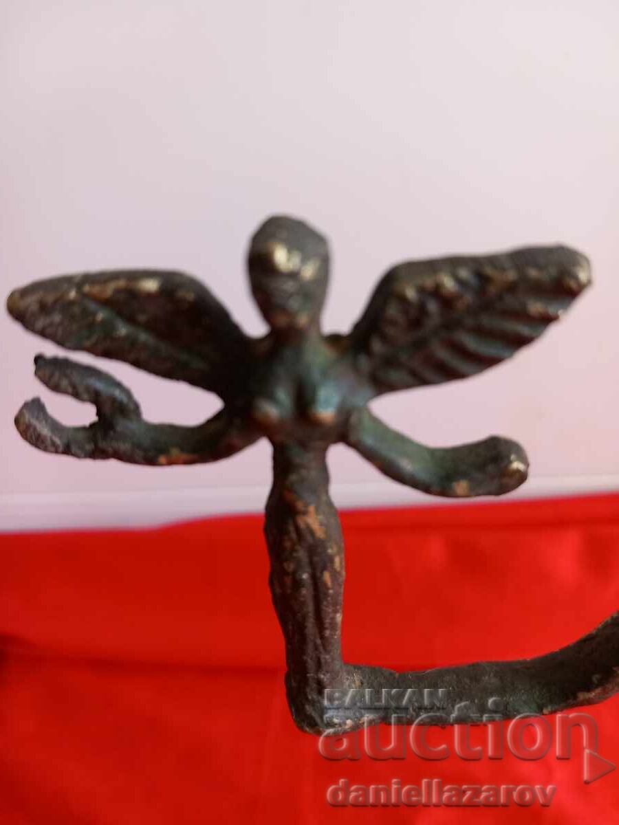 Veche Statuetă de Bronz Zeița Războinică ATENA - 5