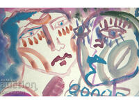 Contemporary Art, Watercolor Abstract Portrait