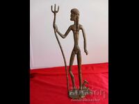 Statuetă Veche de Bronz Zeul POSEIDON