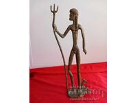 Statuetă Veche de Bronz Zeul POSEIDON
